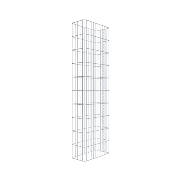 Gabionenzaun Länge 57 cm, Höhe 200 cm, Tiefe 27 cm, Maschenweite 5 x 20 cm