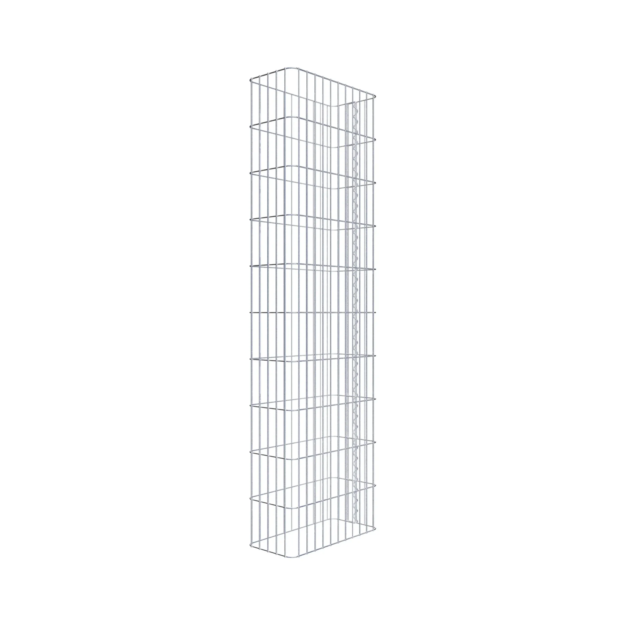 Gabionenzaun Länge 57 cm, Höhe 200 cm, Tiefe 27 cm, Maschenweite 5 x 20 cm