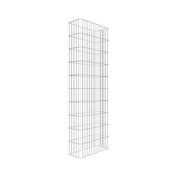 Gabionenzaun Länge 67 cm, Höhe 200 cm, Tiefe 27 cm, Maschenweite 5 x 20 cm