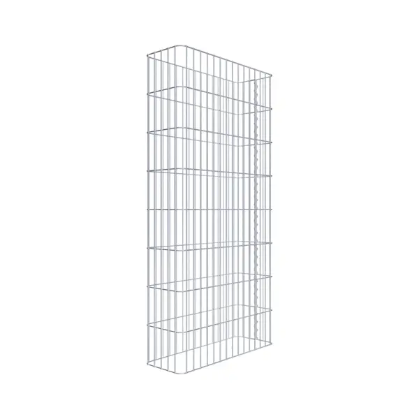Gabionenzaun Länge 77 cm, Höhe 160 cm, Tiefe 27 cm, Maschenweite 5 x 20 cm