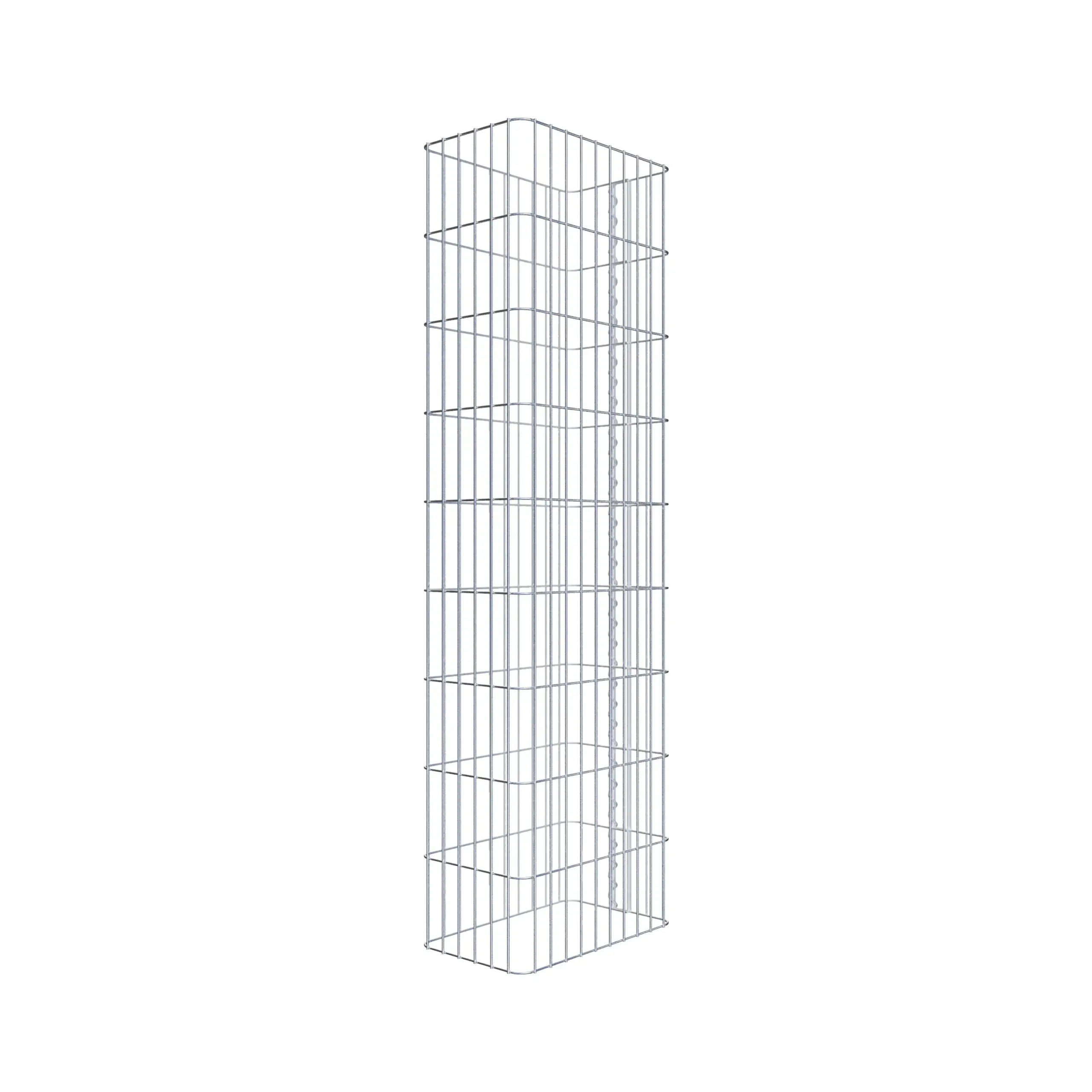 Gabionenzaun Länge 52 cm, Höhe 180 cm, Tiefe 32 cm, Maschenweite 5 x 20 cm