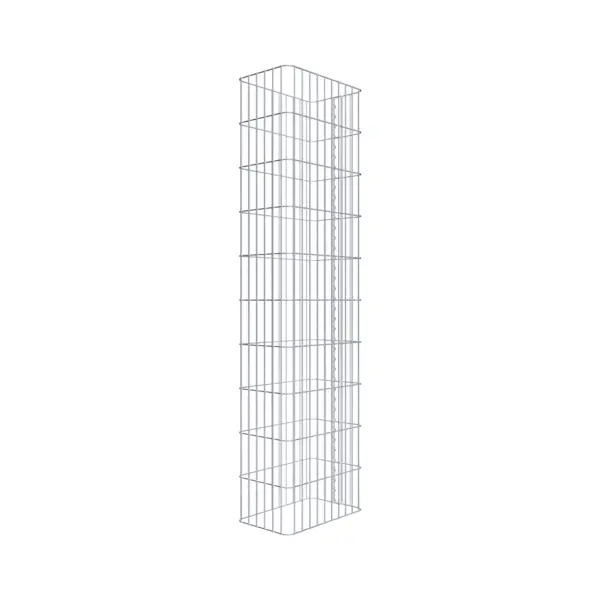 Gabionenzaun Länge 52 cm, Höhe 200 cm, Tiefe 32 cm, Maschenweite 5 x 20 cm