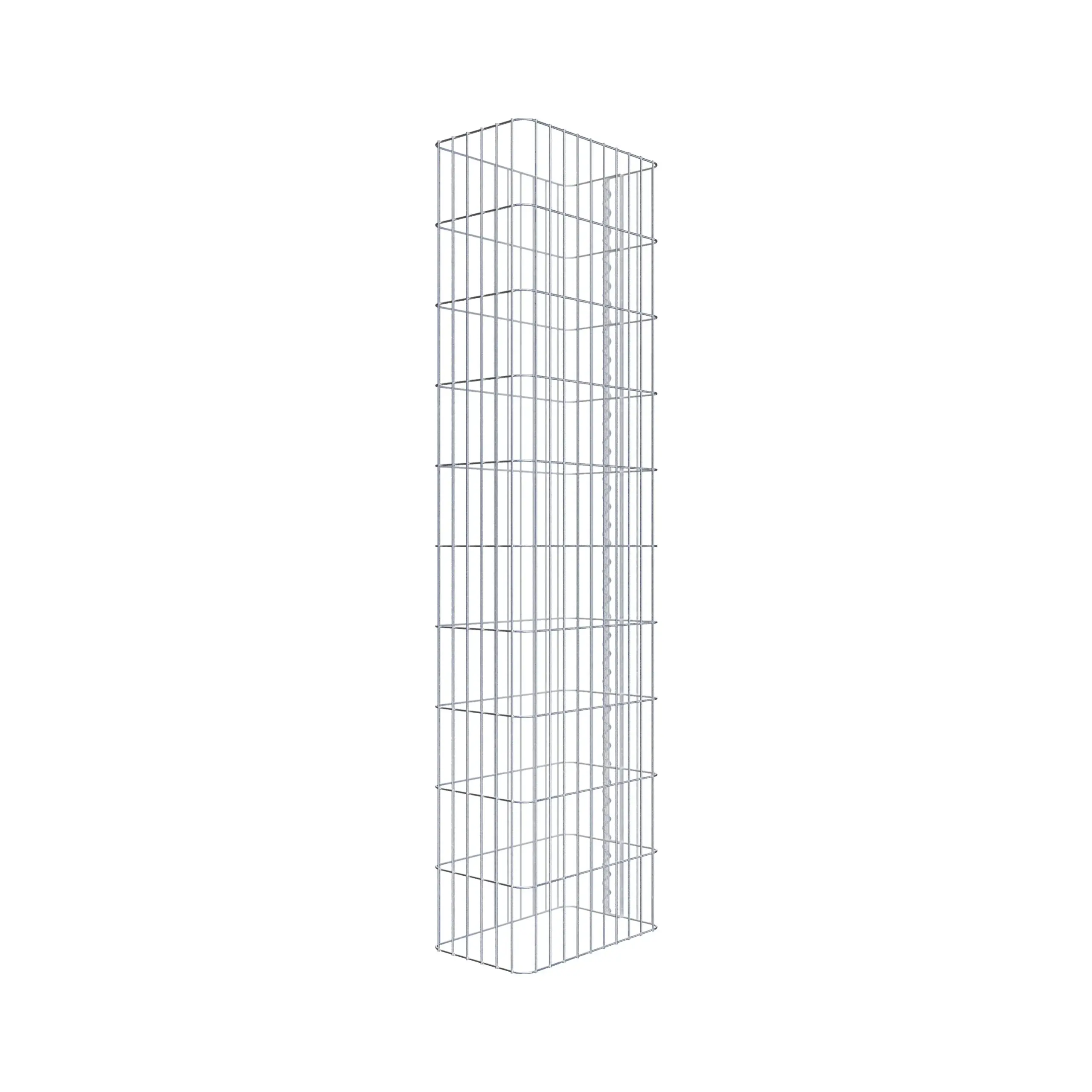 Gabionenzaun Länge 52 cm, Höhe 200 cm, Tiefe 32 cm, Maschenweite 5 x 20 cm