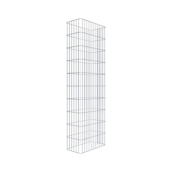 Gabionenzaun Länge 62 cm, Höhe 200 cm, Tiefe 32 cm, Maschenweite 5 x 20 cm