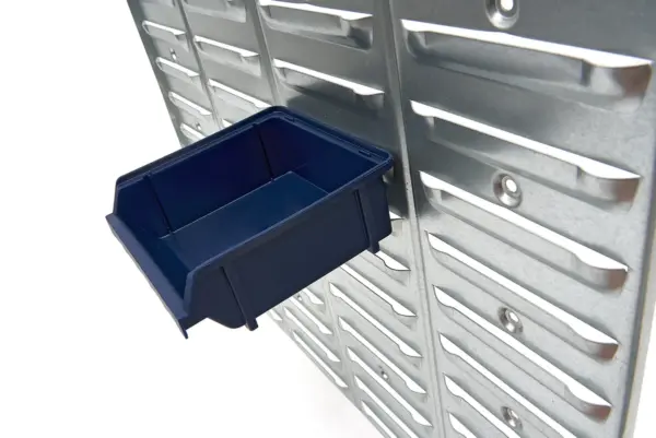 Raaco 181204 Stapelboxen + Wandregal 48-teiliges Set , Sichtlagerkästen - Stahl - 1040 x 440 mm – Bild 5
