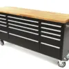 HBM Werkzeugwagen mit Holzplatte, mobile Werkbank - 182 cm - schwarz HBM Werkzeugwagen mit Holzplatte, mobile Werkbank - 182 cm - schwarz