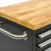 HBM mobiler Werkzeugwagen mit Holzarbeitsplatte, 122 cm, schwarz – Bild 5