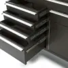 HBM mobiler Werkzeugwagen mit Holzarbeitsplatte, 152 cm, schwarz – Bild 5
