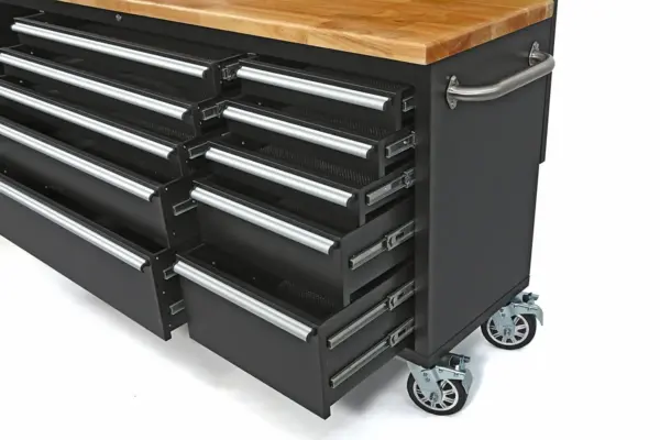 HBM Werkzeugwagen, Holzwerkbank mit Rückwand 215 cm – Bild 4