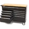 HBM mobiler Werkzeugwagen mit Holzarbeitsplatte - 117 cm - schwarz – Bild 4