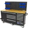 HBM Werkbank 158 cm mit 10 Schubladen, Tür und Rückwand, schwarz