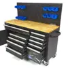 HBM Werkbank 158 cm mit 10 Schubladen, Tür und Rückwand, schwarz – Bild 2