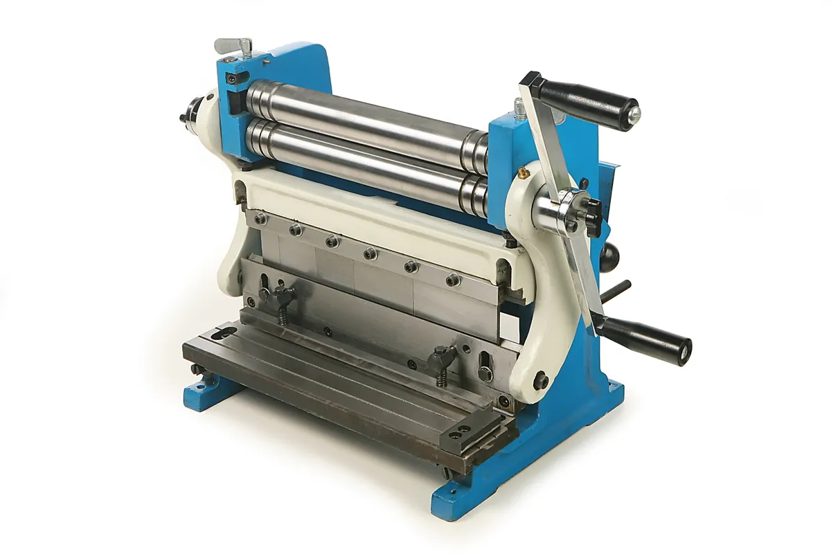 HBM 305 mm Blechbearbeitungsmaschine, Maschine zum Schneiden, Biegen, Rundbiegen / Walzen von Blechen