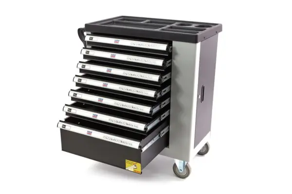 HBM Luxus-Werkzeugwagen mit 7 Schubladen, 77 cm, grau HBM Luxus-Werkzeugwagen mit 7 Schubladen, 77 cm, grau
