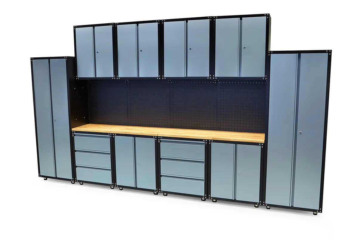 HBM Premium-Werkstattsystem, 16-teilig, grau