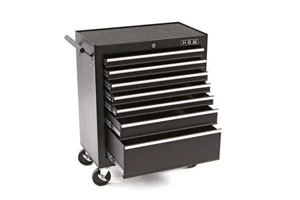 HBM Werkzeugwagen mit 7 Schubladen, 62 cm, schwarz – Bild 3