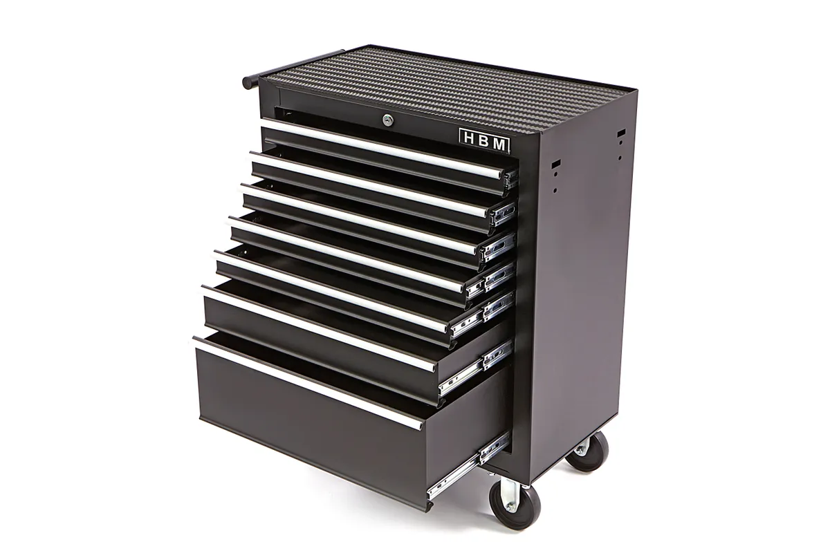 HBM Werkzeugwagen mit 7 Schubladen, 62 cm, schwarz