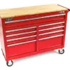 HBM Werkzeugwagen mit Holzarbeitsplatte, 117 cm, rot – Bild 2