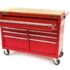 HBM Werkzeugwagen mit Holzarbeitsplatte, 117 cm, rot – Bild 3
