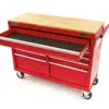 HBM Werkzeugwagen mit Holzarbeitsplatte, 117 cm, rot – Bild 4