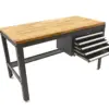 HBM Werkbank 155 cm mit 5 Schubladen, Holzarbeitsplatte, schwarz – Bild 5