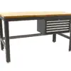 HBM Werkbank 155 cm mit 5 Schubladen, Holzarbeitsplatte, schwarz – Bild 6
