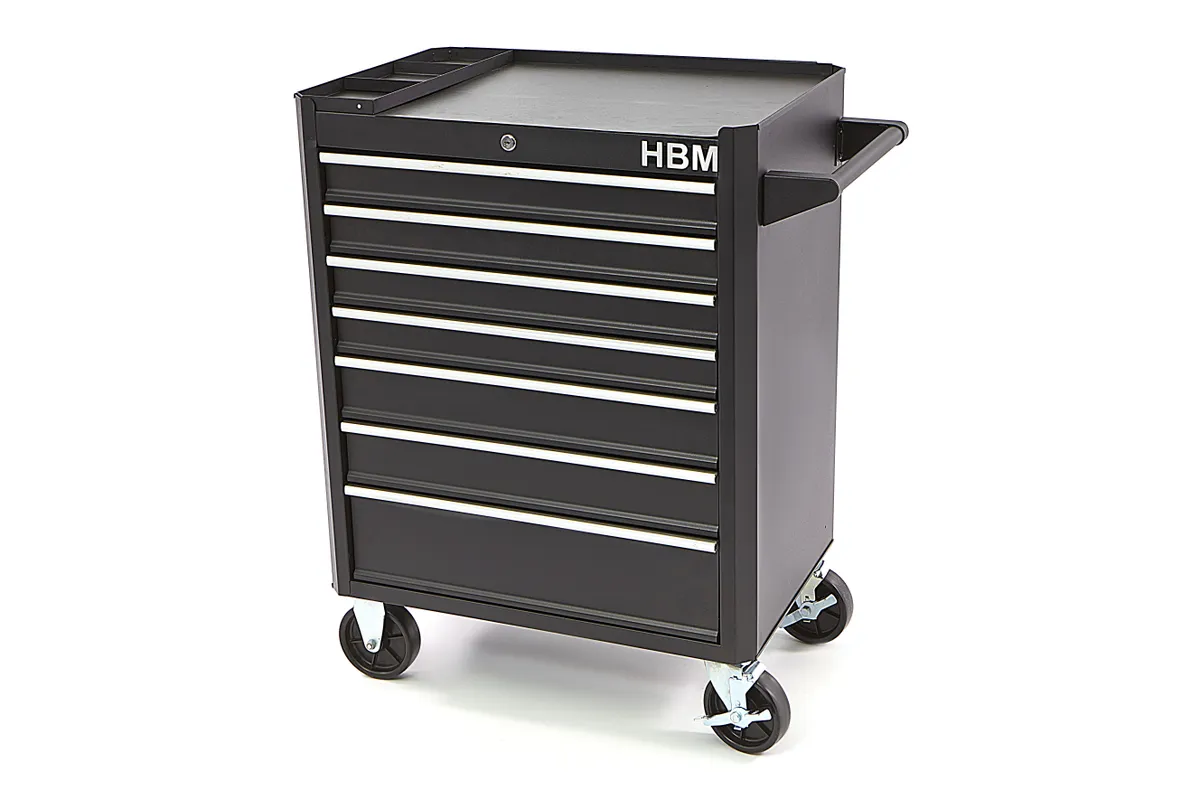 HBM Werkzeugwagen mit 7 Schubladen, 66 cm, schwarz