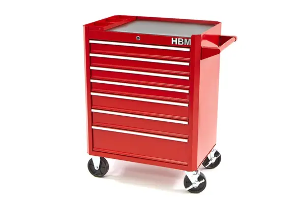 HBM Werkzeugwagen mit 7 Schubladen, 66 cm, rot