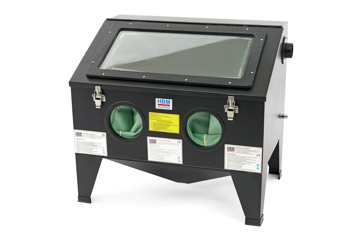 HBM SBC 190 Strahlkabine, Frontlader mit Gasdruckfedern