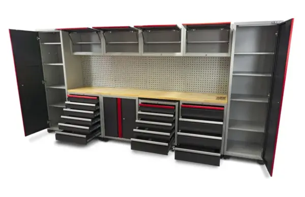 HBM modulares Profi-Werkstattsystem deluxe, 16-teilig, schwarz-rot – Bild 8