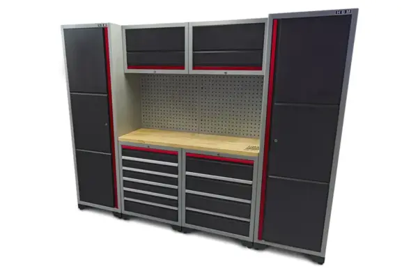 HBM modulares Profi Werkstattsystem deluxe, 9-teilig, schwarz-rot