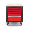 HBM fahrbare Werkbank mit Holzplatte und 10 Schubladen, rot-schwarz – Bild 3
