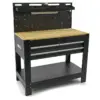 HBM Werkbank 115 cm mit 3 Schubladen, Holzarbeitsplatte und Rückwand, schwarz – Bild 5