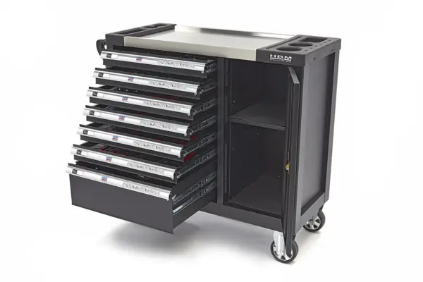 HBM gefüllter Premium-Werkzeugwagen XL mit Tür, 274-teilig