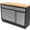 HBM 7 Schubladen 136 Cm. Professioneller Werkzeugschrank, Werkbank mit Tür für Werkstattausrüstung