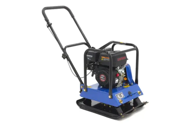 HBM Professional 6,5 HP Rüttelplatte inklusive Radsatz und Gehwegschutzplatte 15000N