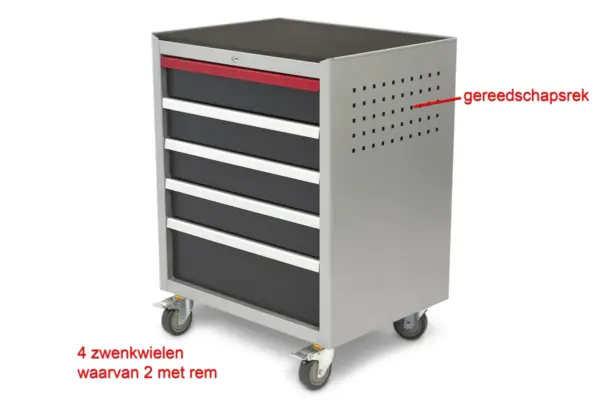 HBM 5 Schubladen Deluxe Profi-Werkzeugwagen für Werkstattausrüstung – Bild 5