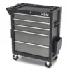 HBM Premium Werkzeugwagen mit 5 Schubladen, 80 cm, schwarz