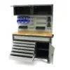 HBM fahrbare Werkbank 136 cm mit 7 Schubladen, Tür und Schrankwand, inklusive Zubehör, grau – Bild 3