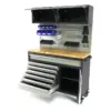 HBM fahrbare Werkbank 136 cm mit 7 Schubladen, Tür und Schrankwand, inklusive Zubehör, grau – Bild 4
