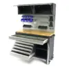 HBM fahrbare Werkbank 136 cm mit 7 Schubladen, Tür und Schrankwand, inklusive Zubehör, grau – Bild 5