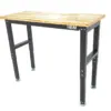 HBM höhenverstellbare Werkbank 122 cm, massive Holzarbeitsplatte, schwarz – Bild 2