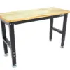 HBM höhenverstellbare Werkbank 122 cm, massive Holzarbeitsplatte, schwarz – Bild 3