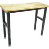 HBM höhenverstellbare Werkbank 122 cm, massive Holzarbeitsplatte, schwarz – Bild 4