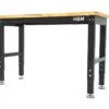 HBM höhenverstellbare Werkbank 122 cm, massive Holzarbeitsplatte, schwarz – Bild 5