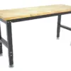 HBM höhenverstellbare Werkbank 152 cm, massive Holzarbeitsplatte, schwarz – Bild 2