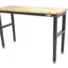 HBM höhenverstellbare Werkbank 152 cm, massive Holzarbeitsplatte, schwarz – Bild 4