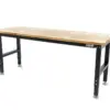 HBM höhenverstellbare Werkbank 182 cm, massive Holzarbeitsplatte, schwarz