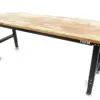 HBM höhenverstellbare Werkbank 182 cm, massive Holzarbeitsplatte, schwarz – Bild 4