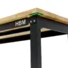 HBM höhenverstellbare Werkbank 182 cm, massive Holzarbeitsplatte, schwarz – Bild 5